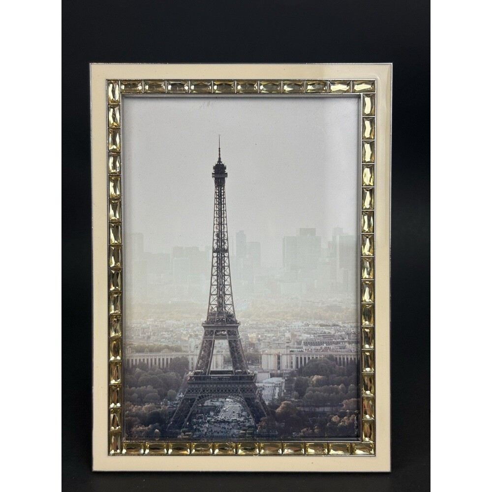 Heze Baishida Enamel Sparkle Jeweled Beaded 5x77 Picture Frame Free Standing New